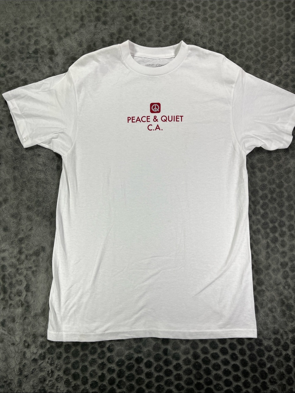 Peace & Quiet C.A. Short Sleeve Graphic Tee - White/Red